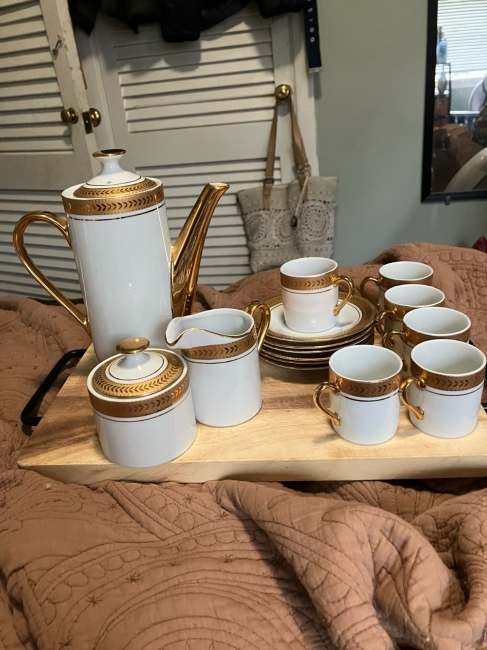 Vintage Neiman Marcus Horchow Porcelain Demitasse Coffee Set